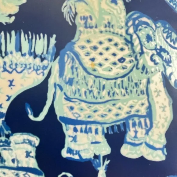 Lilly Pulitzer Chic Blue Elephant Pattern Nylon Tote Packable Travel Beach - Picture 6 of 12